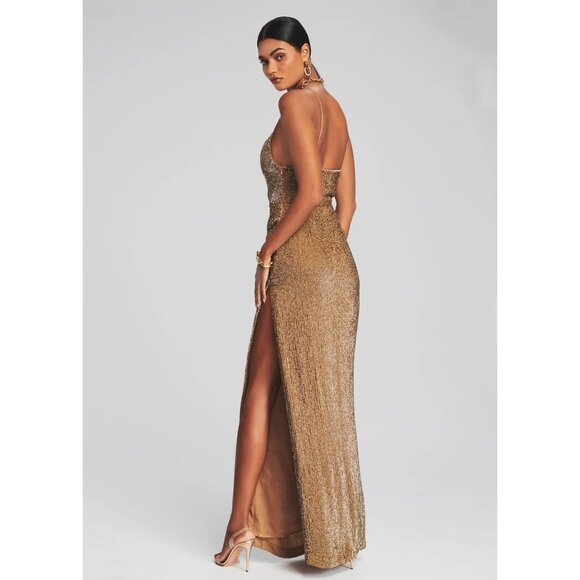 retrofete Katya Sequin Maxi Dress Bronze Womens Size Medium - Picture 4 of 10